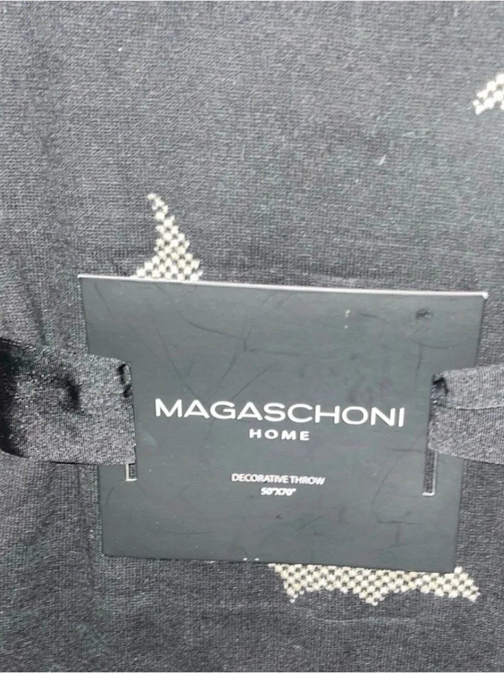 NWT Magaschoni Home Beaded Rhinestone Bat 50 x 70 Oversized Blanket Halloween